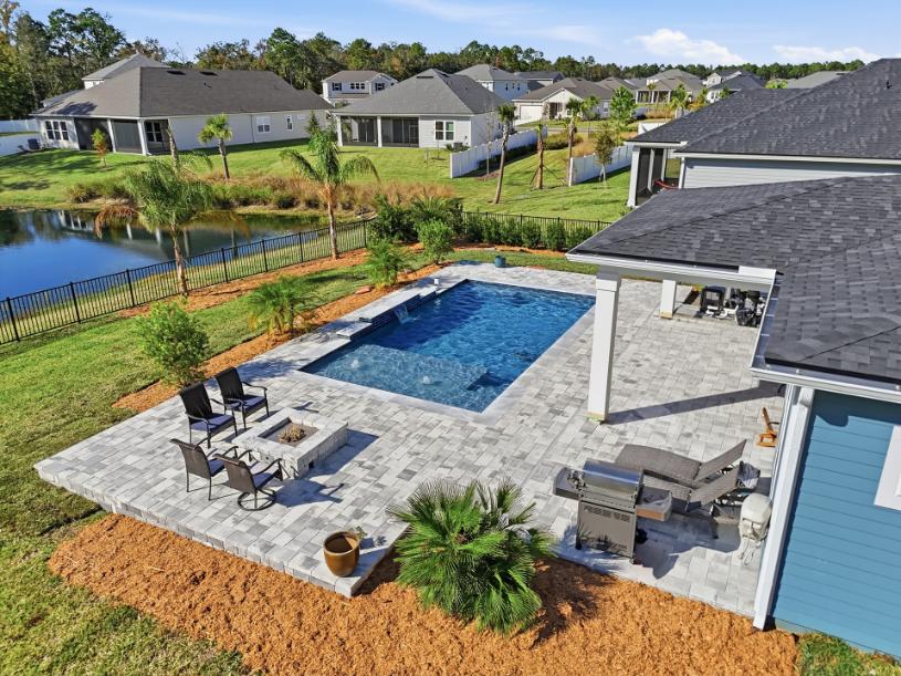 Pool patio and backyard hardscape